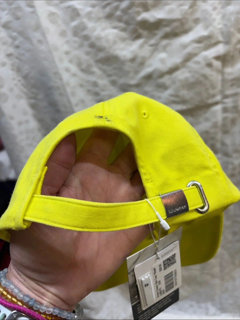 Lululemon Neon Yellow Baseball Cap- small dark mark on the back